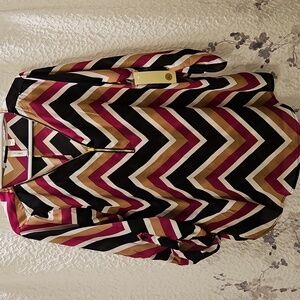 Tacera Multicolor Chevron Blouse